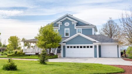 Blue multi-bedroom house