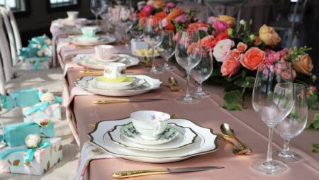 Bridal shower table setup