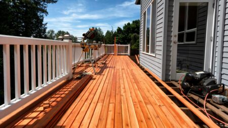 Building home outdoor wood deck