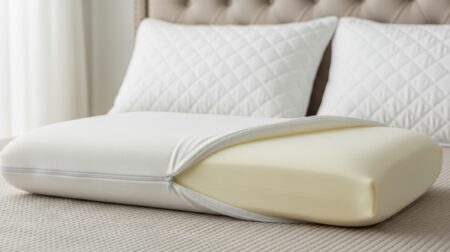 Ergonomic memory foam pillow preventing neck and shoulder pain