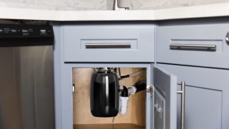 Garbage disposal installed under kitchen sink
