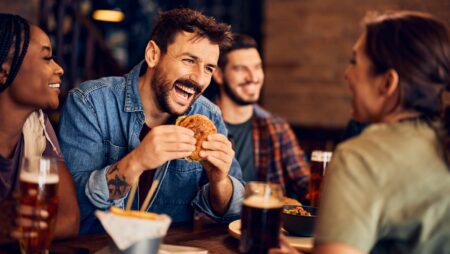 Group of friends at restaurant