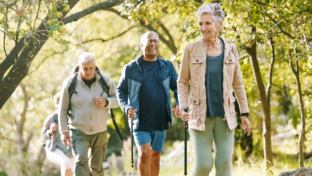 Group of seniors hiking