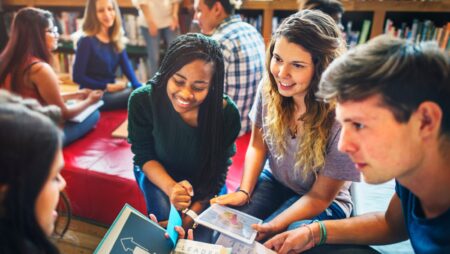 Group of teens at community library