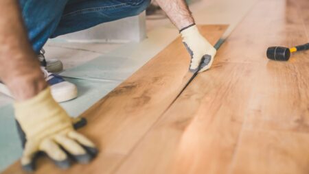 Hardwood laminate floor installation