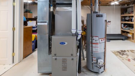 Home furnace in basement