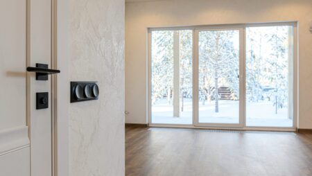 Interior of modern home in winter