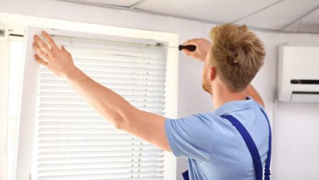Interior window blinds installation