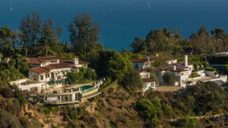 Large California homes aerial shot