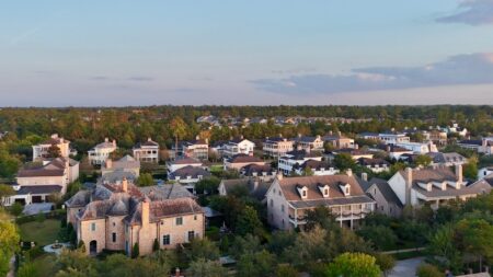 Luxury houses Houston Texas aerial view