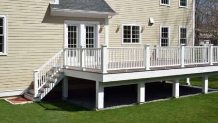 New brown composite outdoor deck