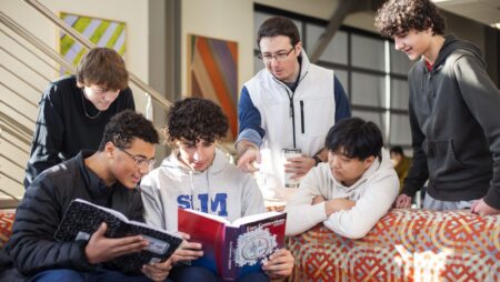St. Mary's School students studying