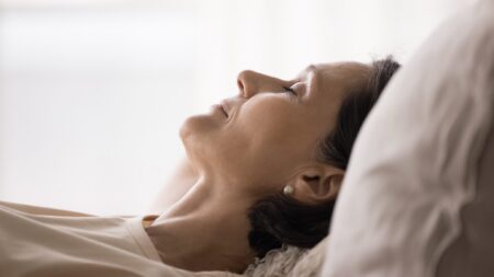 Senior woman sleeping menopause