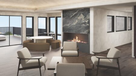 Monterey Design Center fireplace rendering living room