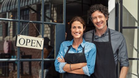 Small business owners couple