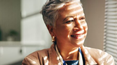 Smiling woman office