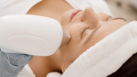 Woman anti-aging skin rejuvenation treatment