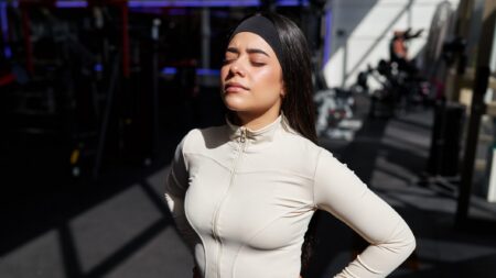 Woman in gym fitness reset