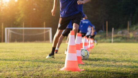 Football soccer training for boys