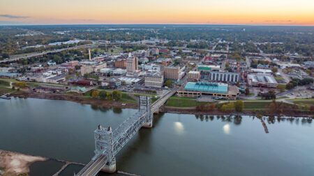 Downtown Alexandria, Louisiana aerial