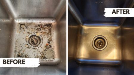 Efficiently Clean before after sink