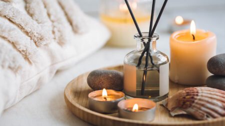Home meditation relaxation candles