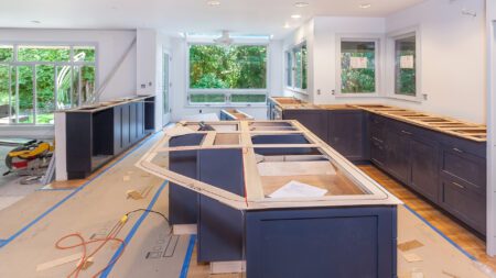 Interior home renovation kitchen