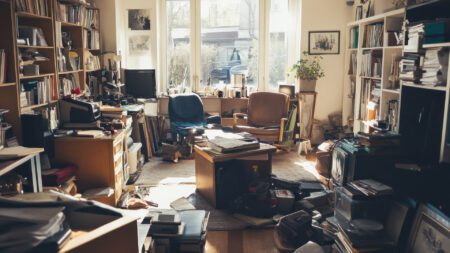 Messy Cluttered Home Office