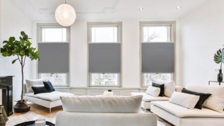 Budget Blinds (Bresciani) Bright living room in a modern luxury house