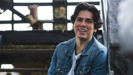 Teen boy with braces