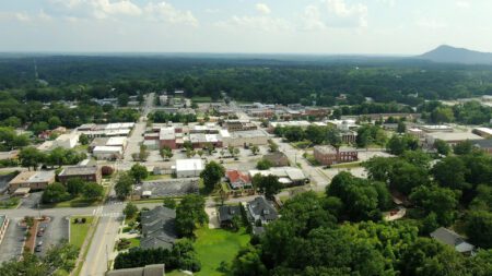 Toccoa, Georgia aerial view