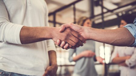 casual handshake