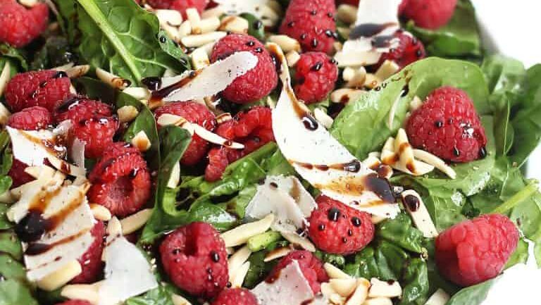 Raspberry White Chocolate Baby Greens Salad 