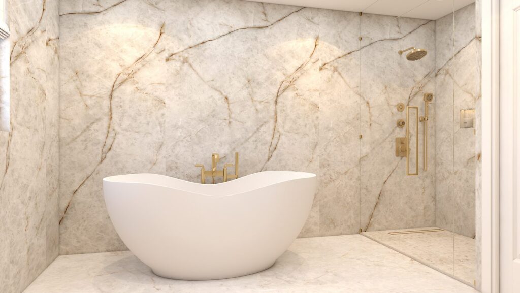 Porcelin Shower Slabs for Elegance and Ease