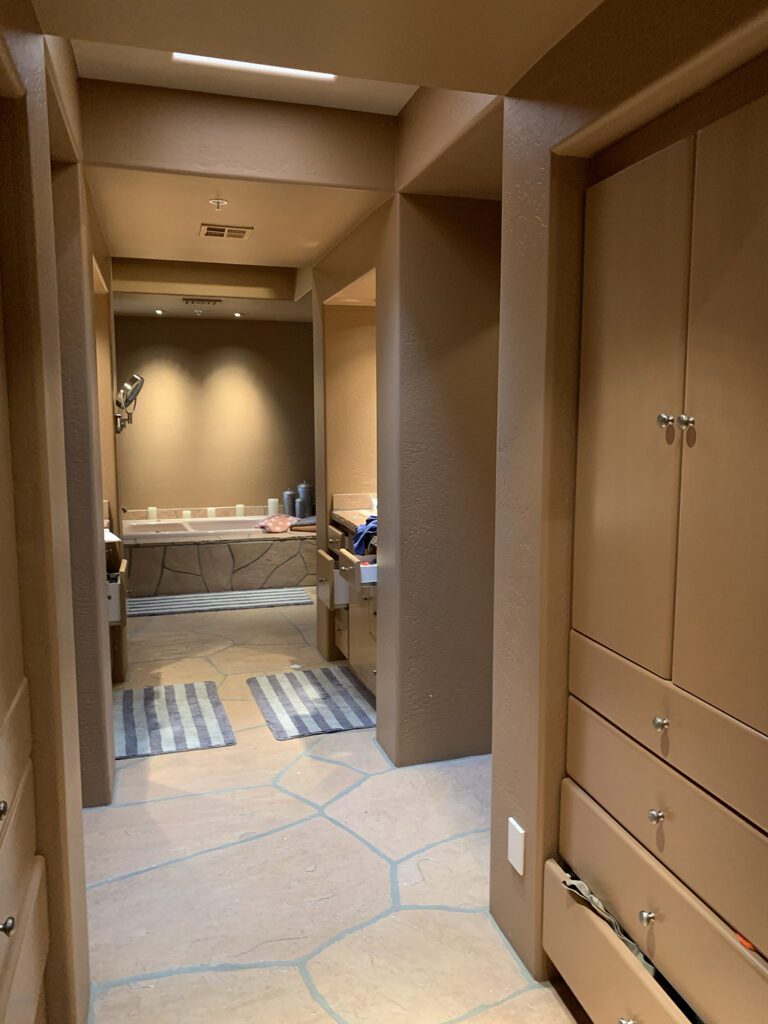 Adrienne Valenza Design master bathroom before finish