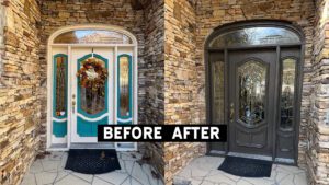 Before and after front door The Gold Collective