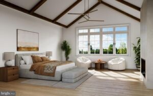 House interior exposed beam