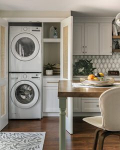 hidden laundry behind- rattan doors after reno-Distinctive Interior Designs