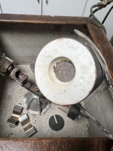Ross Goldsmith the metal has been cast into the mold
