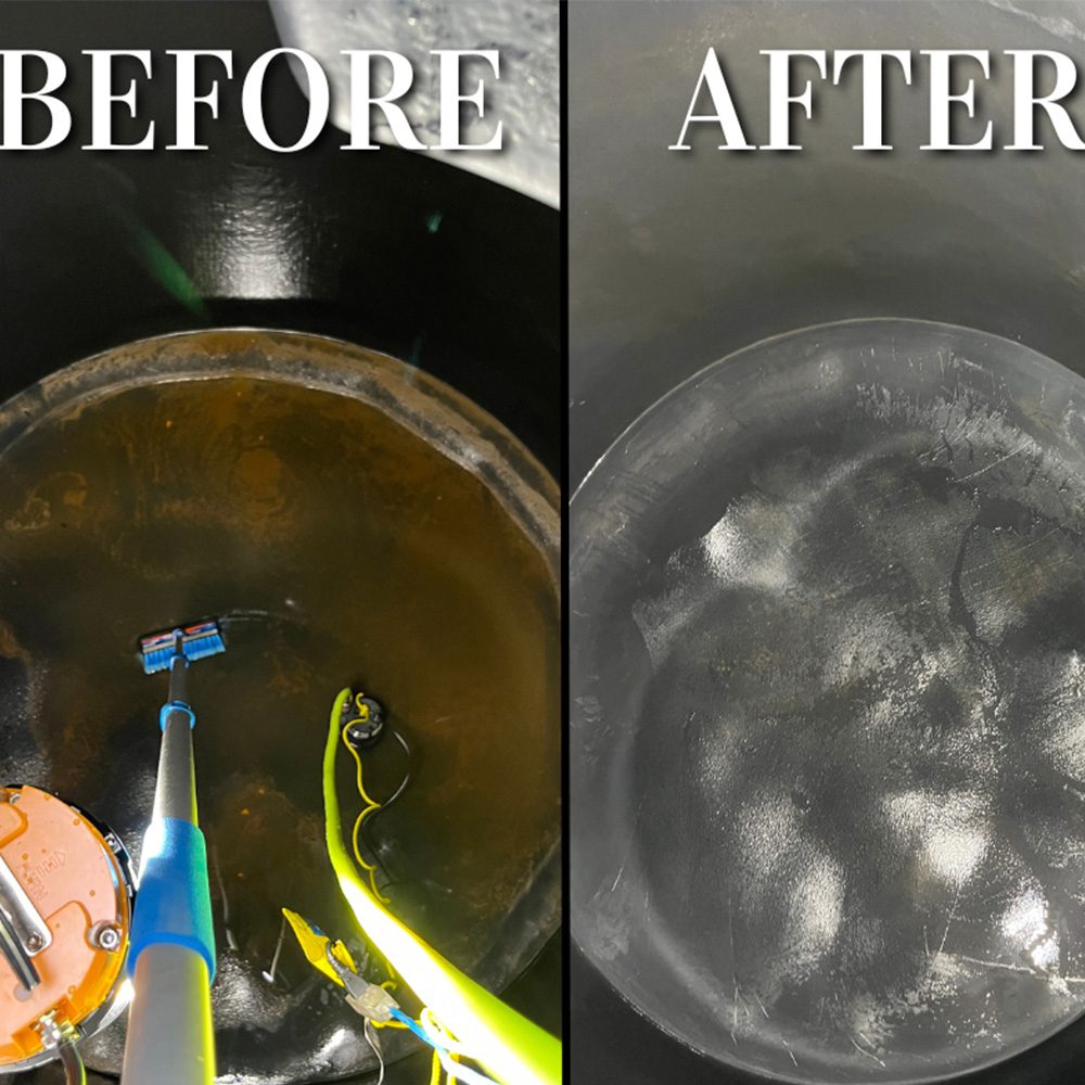 Cistern cleaning before and after Top of Ladder Home Services