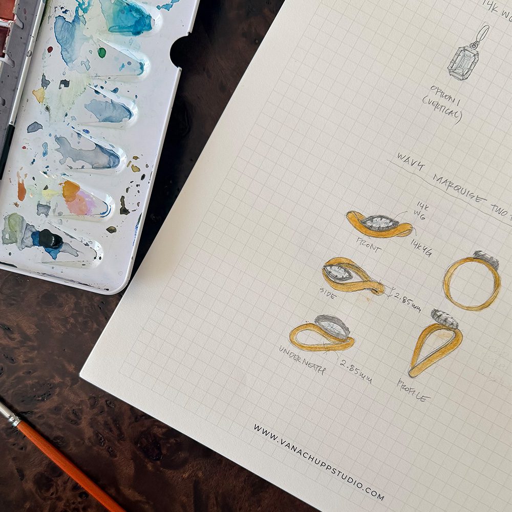 Custom ring sketches Vana Chupp Studio