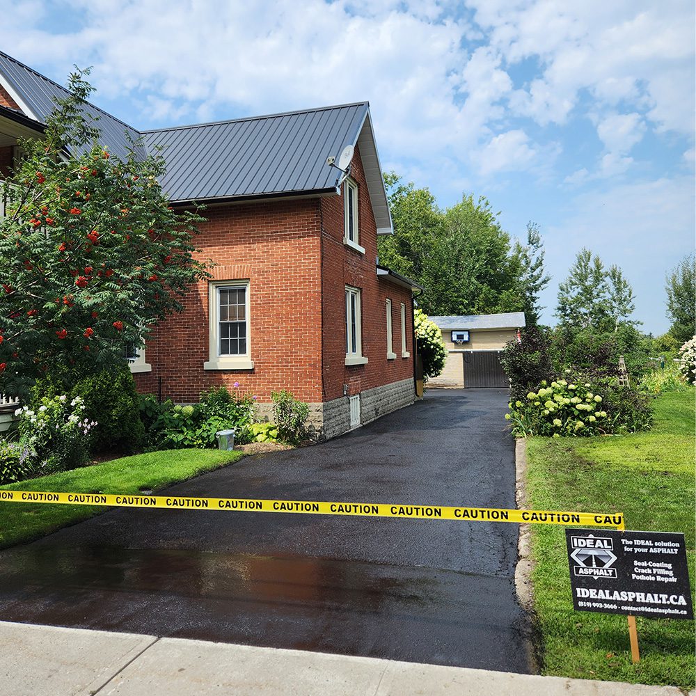 Freshly sealcoated driveway Ideal Asphalt