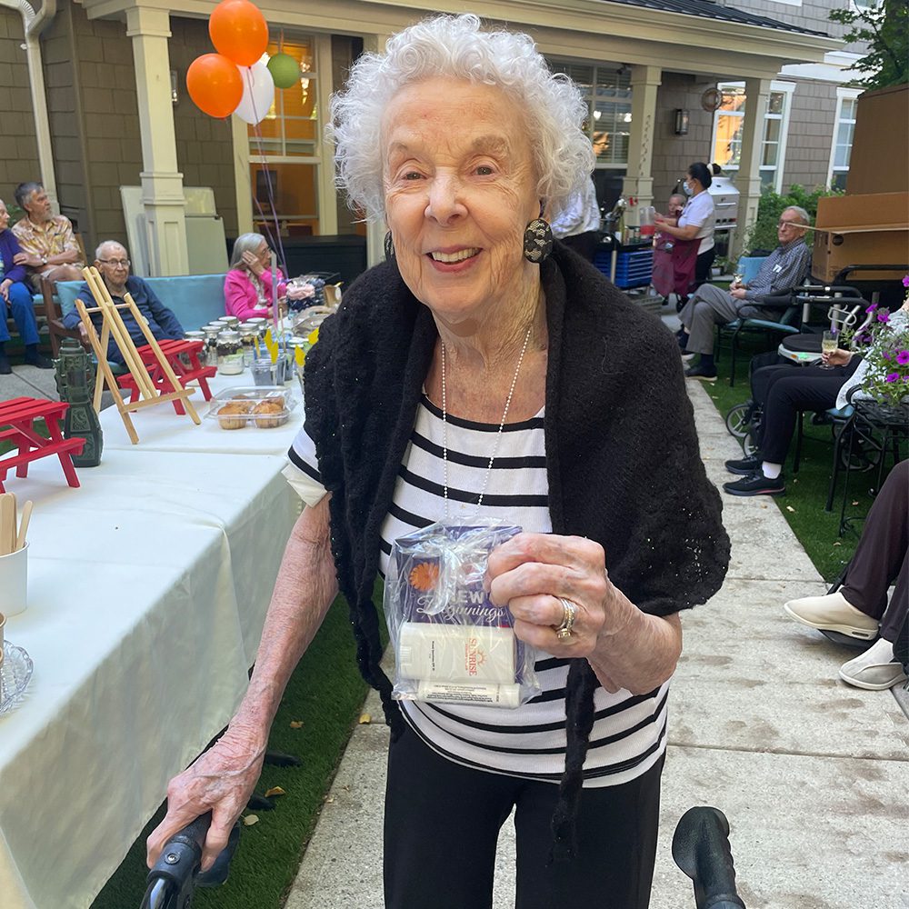 Happy senior woman at Sunrise of Lynn Valley