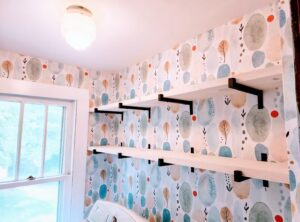 Laundry wallpaper-Kendall Sharpe Designs LLC