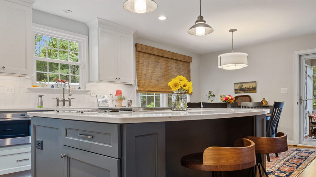 Newly painted kitchen Cabin Creek Interiors