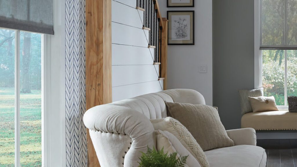 Windows with shades Budget Blinds of Crossville and Cookeville
