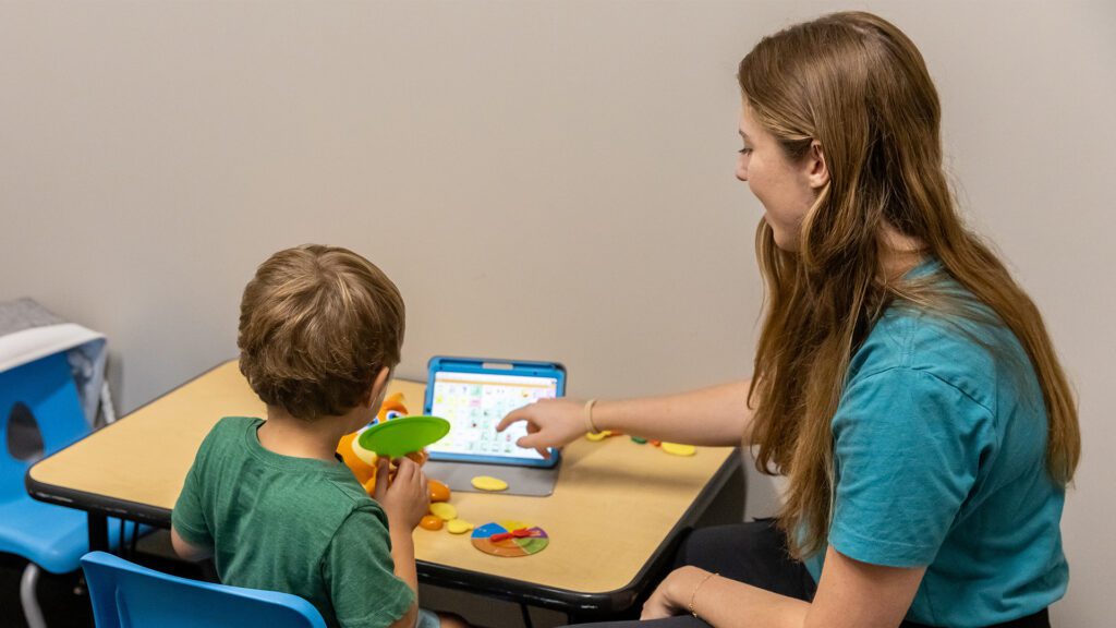 Young boy learning at Westside Children’s Therapy