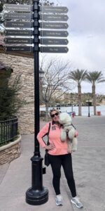 Diana Hoppe dog walk under street sign