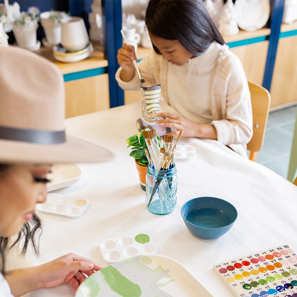 Painting at table Color Me Mine (Tallahassee)