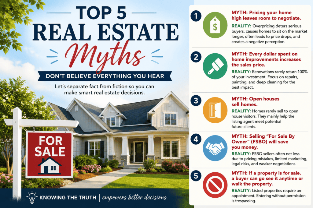 Real Estate Myths Graphic Tambrie Kitchens Berkshire Hathaway HomeServices Georgia Properties